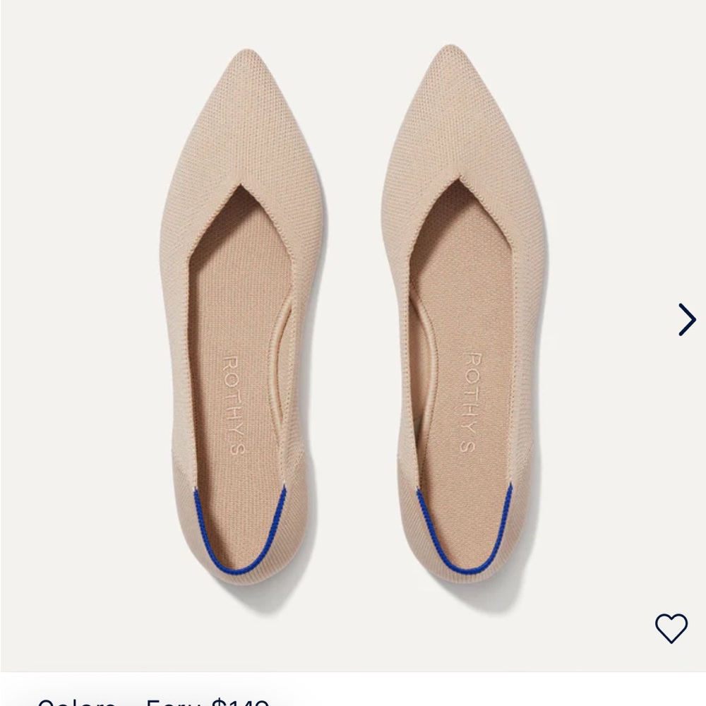 Rothy’s Point Flats in Ecru sz 9